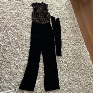Misha collection black lace jumpsuit